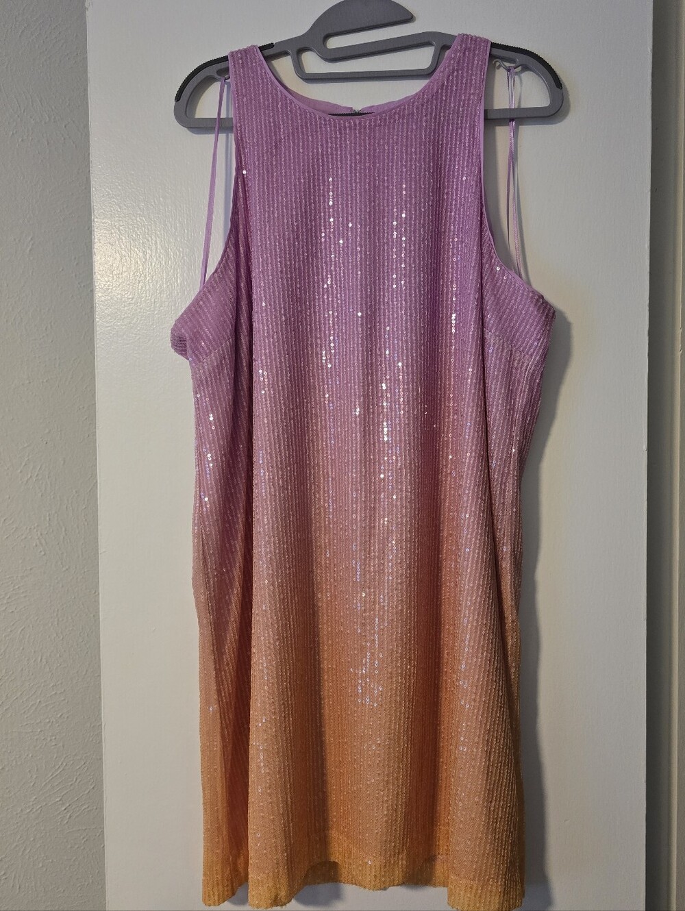 SZ XL Pink & Orange Ombre Sequin Dress